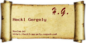 Heckl Gergely névjegykártya